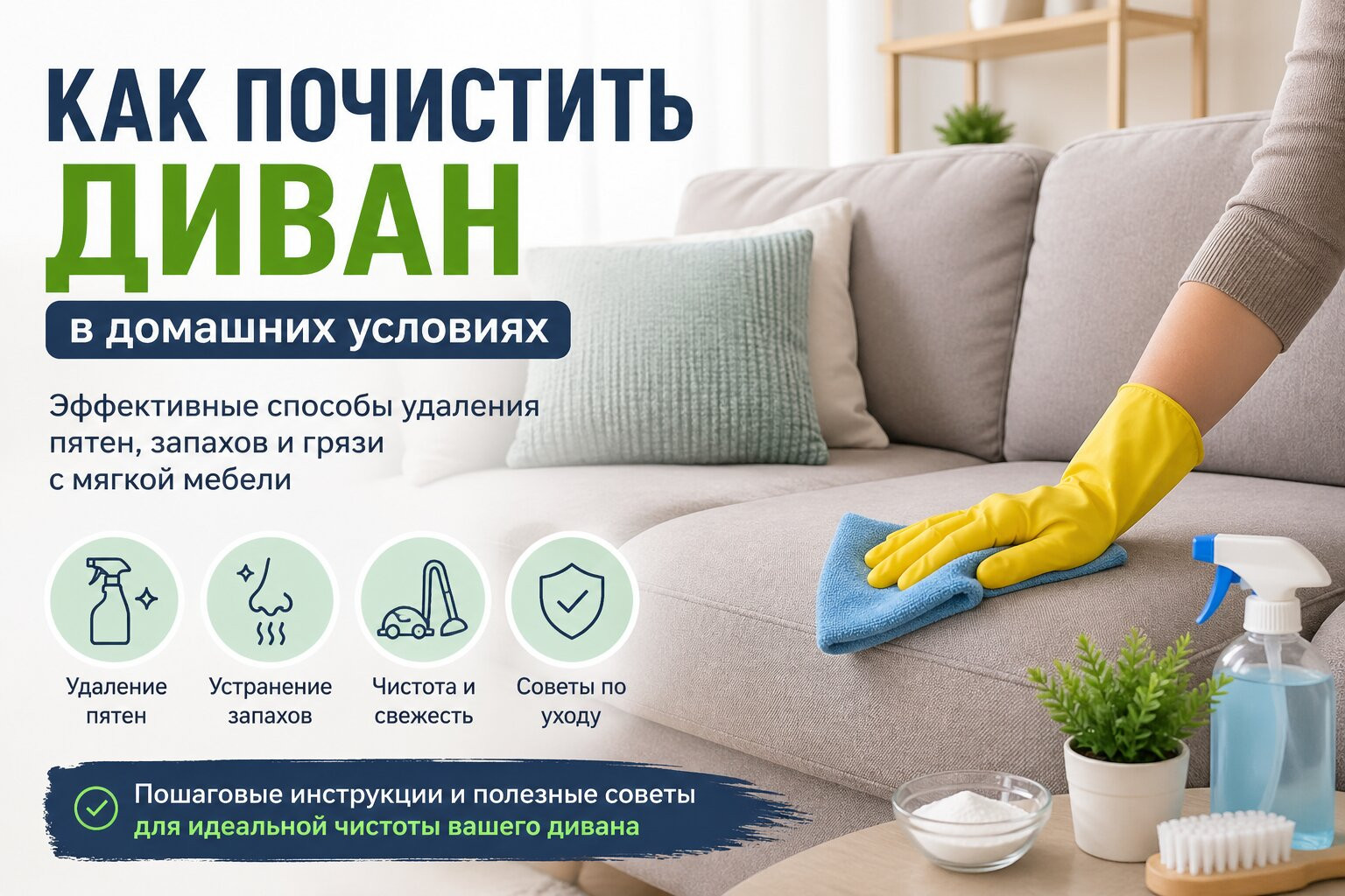 Як правильно почистити диван у домашніх умовах